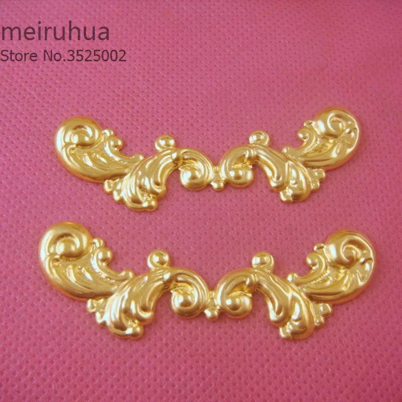

10 pieces / lot Primitive copper color Decoration box Filigree flower Slice Charms base Setting Jewelry DIY Components Findings