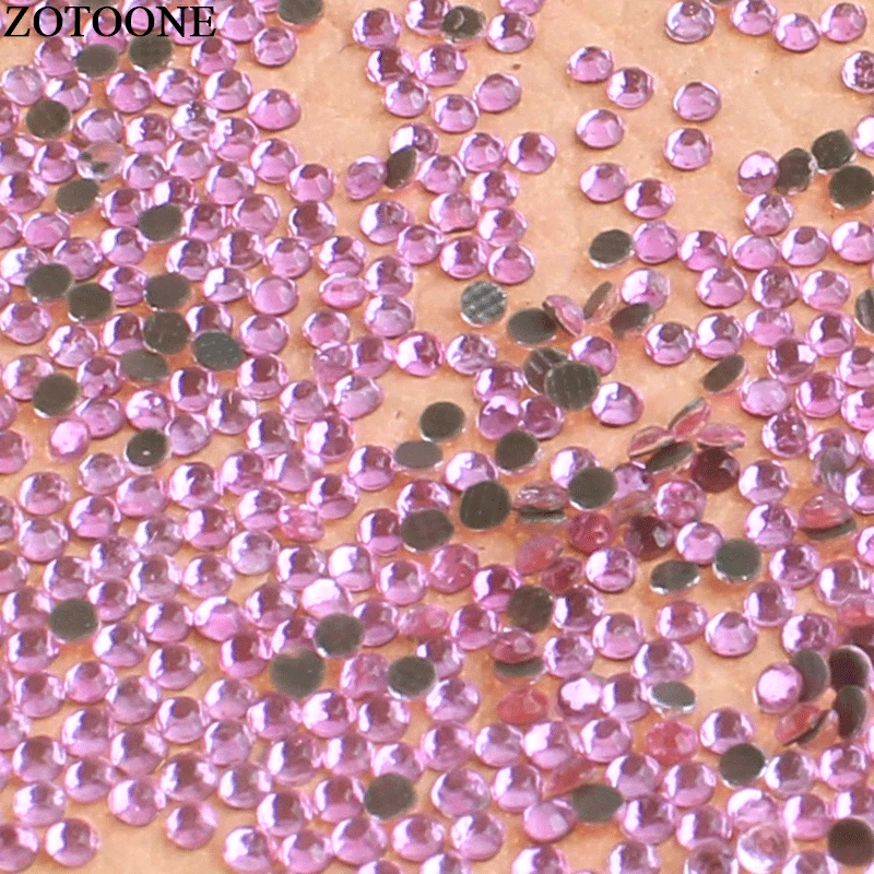 Стеклянные стразы ZOTOONE с горячей фиксацией со стразами розовые плоской задней