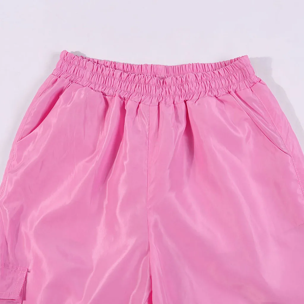 JAYCOSIN, новинка, летний женский костюм, сексуальный, модный, розовый, комплект одежды, спортивный укороченный топ, широкие штаны, спортивный костюм для бега, 904253