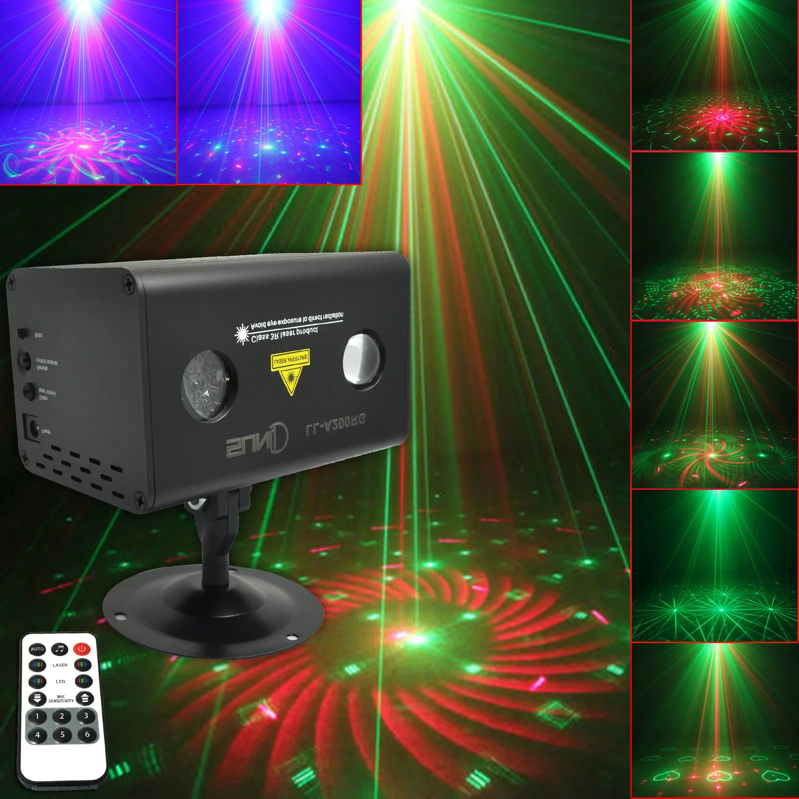 

Car Professional LED Laser Stage Light Projector RG Blue f Disco DJ show Xmas 3 Lens 40 Patterns