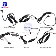 DC 12 В до 5 В понижающий преобразователь кабель провод 1 м инвертор питания микро/мини USB для автомобиля Авто gps планшет DVR видеокамера рекордер