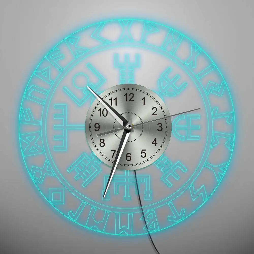 Vegvisir викинговый компас винтажный дизайн освещенные настенные часы Runic компас изменение цвета настенный светильник викинговый защитный символ