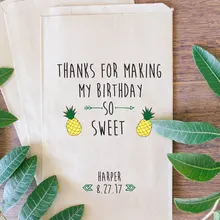 Пользовательское имя Гавайский ребенок тропический день рождения буфет лечения подарок бар лепесток бросать мешочки для вечеринки перед рождением ребенка хлебобулочных печенья пакеты