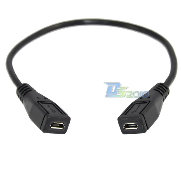 

High Quality25cm USB 2.0 Micro 5pin 5p Female to female Socket Short Extension adapter Cable