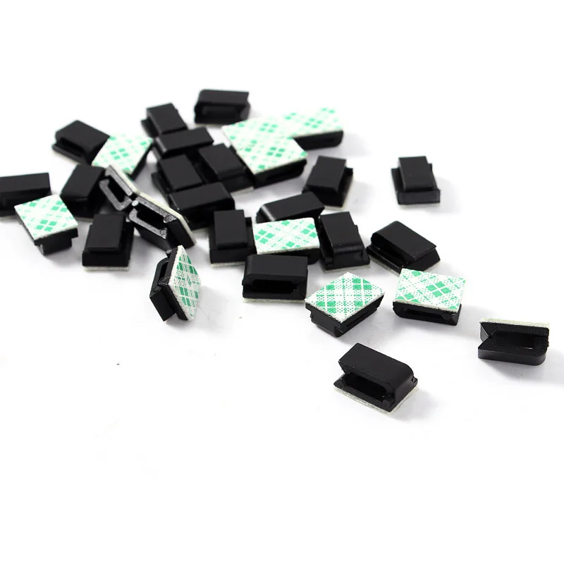 

New 30PCS/Set Car Wire Cable Holder Tie Clip Fixer Organizer Drop Adhesive Clamp Cable Winder Drop Wire Pasted Flat Cable