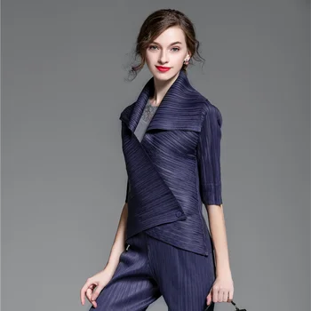 

New genuine Sanzhai folded women's mini-jacket, lapel, slim jacket, pure-color fashionable professional fashion trend in 2019