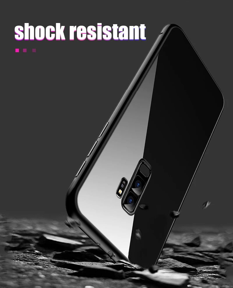 Artisome Magnetic Adsorption Case For Samsung Galaxy S9 S8 Plus Case For Samsung Note 8 Magnet Metal Tempered Glass Back Cover   (9)