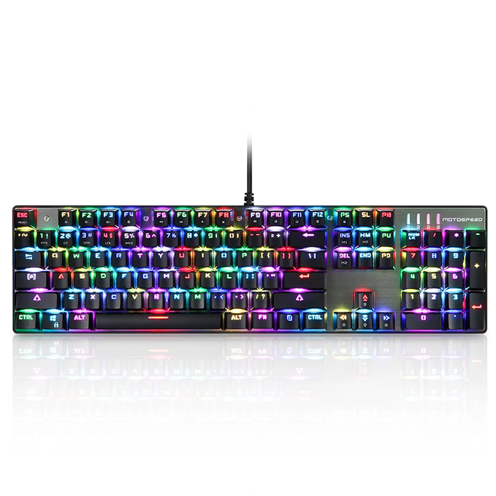 Клавиатура MOTOSPEED CK104 игровая Механическая USB клавиатура цветной светодиодный