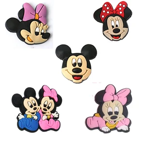 Мультфильм Микки ПВХ JIBZ обувь украшения Дети Croc аксессуары украшения для обуви детская обувь Пряжка Fit Браслеты с отверстиями подарок - изображение