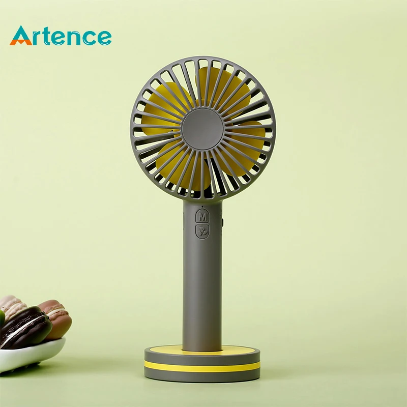 

2000mAh Portable Hand Fan For Travelling Outdoor Office Creative Macaron Powerful Rechargeable Cooling Fan with Cosmetic Mirror