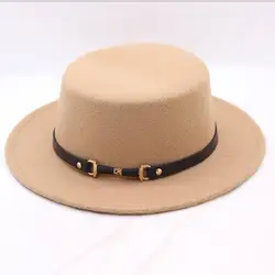 SUOGRY 2018 Новая осень мода шерсти Для женщин Черный Fedora Hat для леди широкими полями Джаз церкви Кепки Винтаж Панама Top шляпа