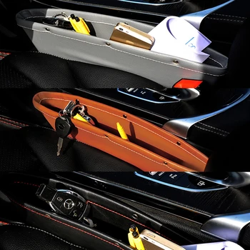 

Car Organizer Box Caddy Catcher PU Leather Seat Gap Storage Bag Car Gap Slit Pocket For Phones/Cards Seat Side Gap Pocket