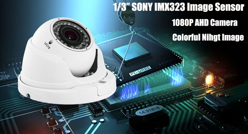 WANLIN 1080P SONY IMX323 2,8-12 мм Ручная варифокальная AHD камера Водонепроницаемый Купол CCTV камера безопасности