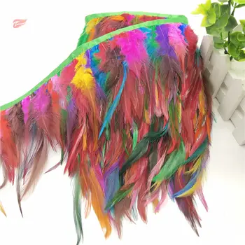 

High quality 10 yards natural Turkish feather ribbon decoration 4-6 inches/10-15 cm wide feather ribbon clothing accessories DIY