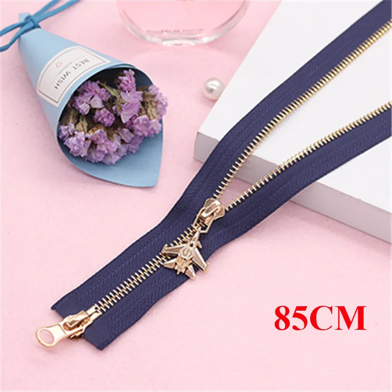 blue-1-85CM Meetee двойной слайдер 5#85-120 см металлическая молния для одежды пальто куртка ручной работы Швейное Ремесло «сделай сам» Аппаратные аксессуары AP546 - Цвет: blue-1-85CM