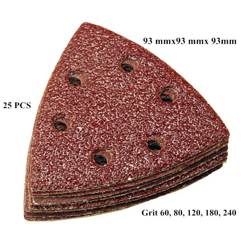 93mm Hook Loop Delta Sand Paper Abrasive Sanding Paper Grit 60 80 120 180 240-2