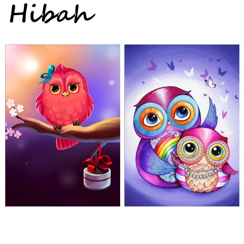 

5d DIY diamonds, cross stitch, cartoons, owls, needlework, home decor, round diamond, mosaic, 5D diamond embroidery