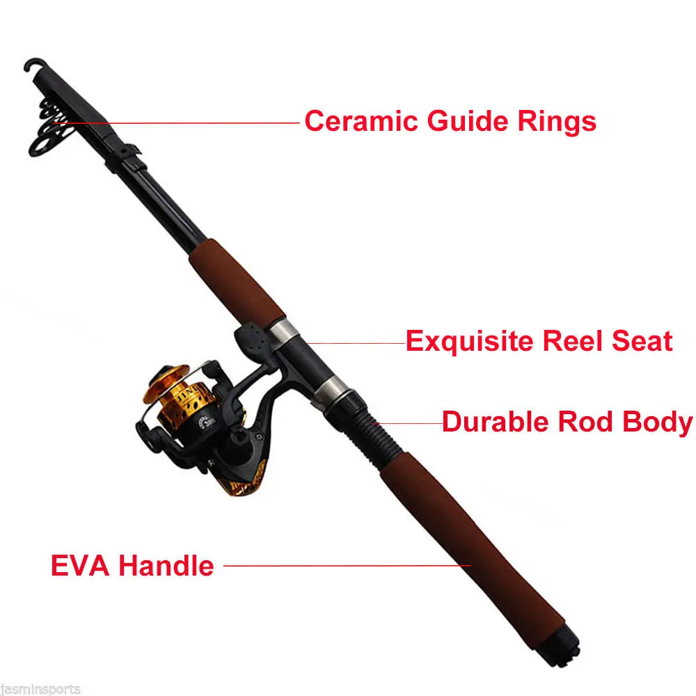 JSM 2,1 м Рыбалка стержень Катушка комбо телескопический спиннинг и катушка сумка комплект оснастки Лидер продаж