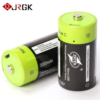 

JRGK 1.5V 3000mAh Universal Micro USB Charging Batteries Rechargeable Battery Size C Charged Lipo Lithium Polymer Batteria 5V 2A