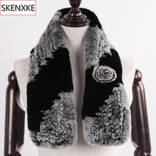 Зимний женский настоящий шарф из меха кролика рекс натуральный теплый мягкий мех кролика Рекс Глушитель леди натуральный мех кролика рекс шарфы