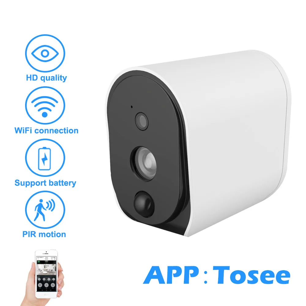 

Outdoor Security IP Camera Wifi Rechargeable Battery Powered 1080P HD Wireless Surveillance CCTV Camera Two Way Talk PIR Alarm