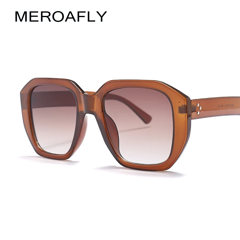 

MEROAFLY 2019 New Fashion Big Frame Sunglasses Men Square Fashion Glasses For Women High Quality Retro Sun Glasses Vintage Gafas