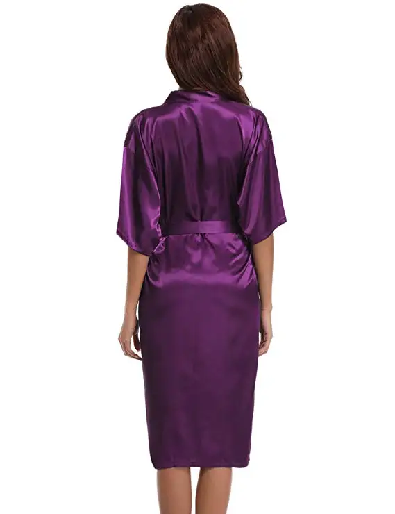 Women Dress Women Sleepwear Silk Robe Womens Robe Faux Silk Kimono Bath Gown Female Sexy Bathrobe Nightgown