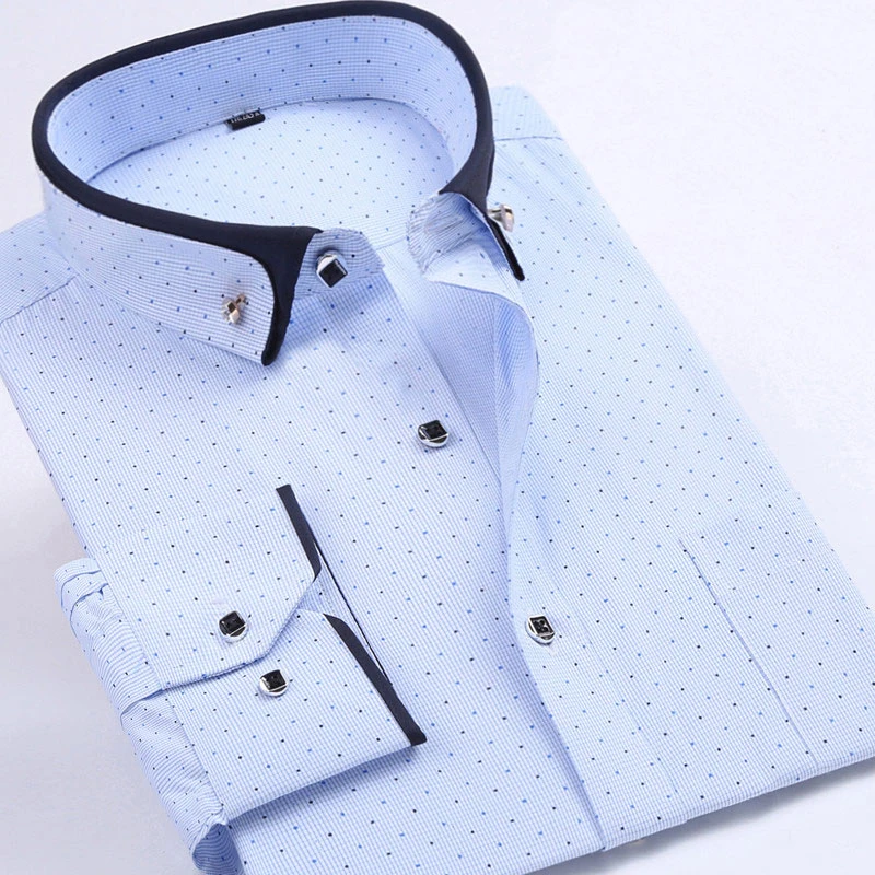 Tanie Mężczyzna Plus rozmiar 8XL z długim rękawem solidna mężczyźni sukienka formalne koszule duże 7XL 6XL białe koszule na przyjęcia towarzyskie męskie ubrania niestandardowe wesele