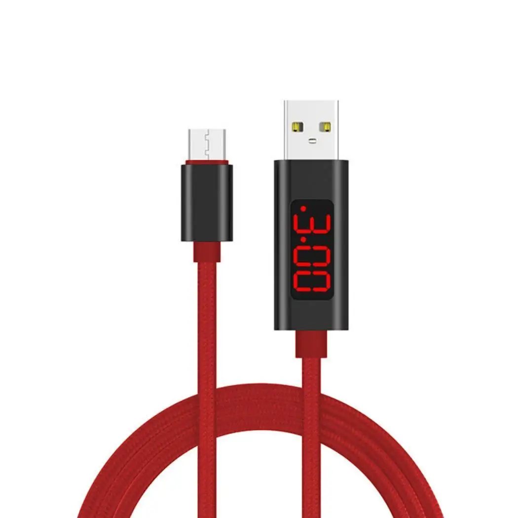 СВЕТОДИОДНЫЙ цифровой дисплей Micro USB кабель для быстрой передачи данных кабель для зарядки для телефона Andriod Microusb Кабели для мобильных телефонов - Цвет: red for android