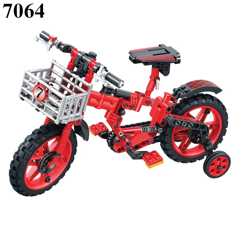 

Building blocks 7064 235pcs Compatible with legoingly Technic Bike Bicycle figures Educational toys for children