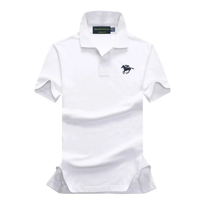 

abundance flloh New Man Polo Shirt Mens Casual Deer Embroidery Cotton Polo shirt Men Short Sleeve High Quantity polo men