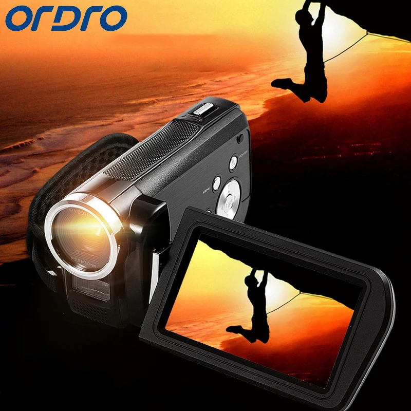 Ordro HD 16X Zoom цифровая камера 24 мегапикселя CMOS 3,0 дюймов Вращающийся экран Reflex Профессиональный видеомагнитофон видеокамеры