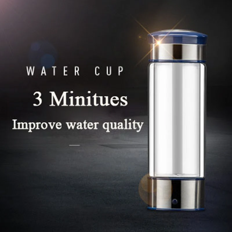 

Portable USB Rechargeable Hydrogen Rich Water Generator lonizer Alkaline Energy H2 Healthy Smart Bottle Anti Aging 430ml