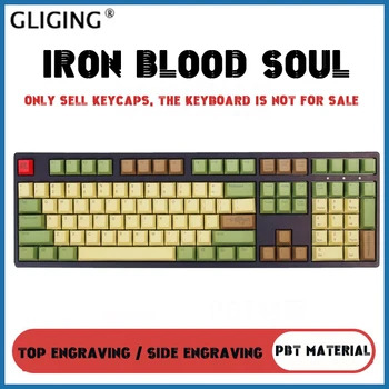 

108/104/87 Iron Blood Soul Radium Engrave Mechanical Keyboard Keycap ODM Height Backlight Personality Camo Keycap For Cherry Mx