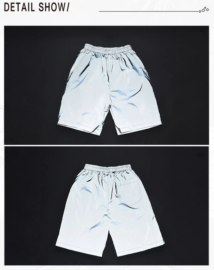 Aolamegs Men reflective shorts hip hop streerwear harajuku night joggers shorts outdoors men's fashion casual short trousers (3)