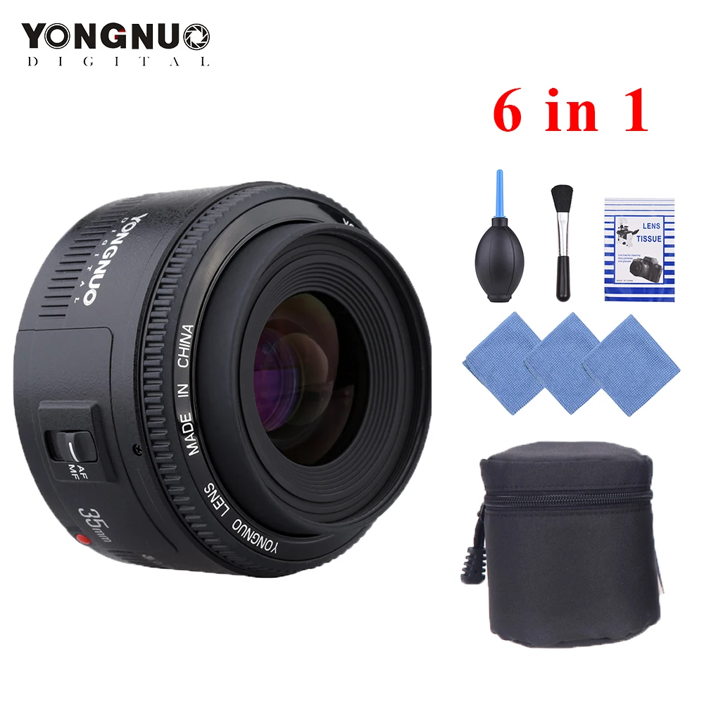 Объектив Yongnuo 35 мм YN35mm F2.0 широкоугольный фиксированный/основной Автофокус Объектив для Canon 600d 60d 5DII 5D 500D 400D 650D 600D 450D объектив