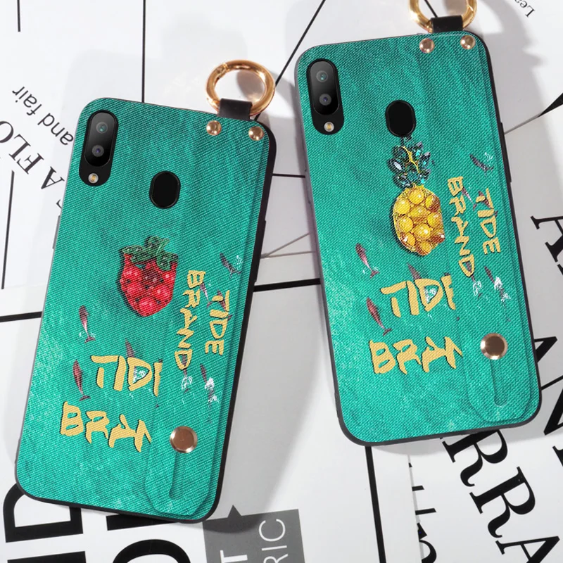 

Fashion fruit wristband phone cases For Samsung Galaxy M10 M20 M30 Emerald Green Soft Silicone Cover For Samsung M 10 20 30