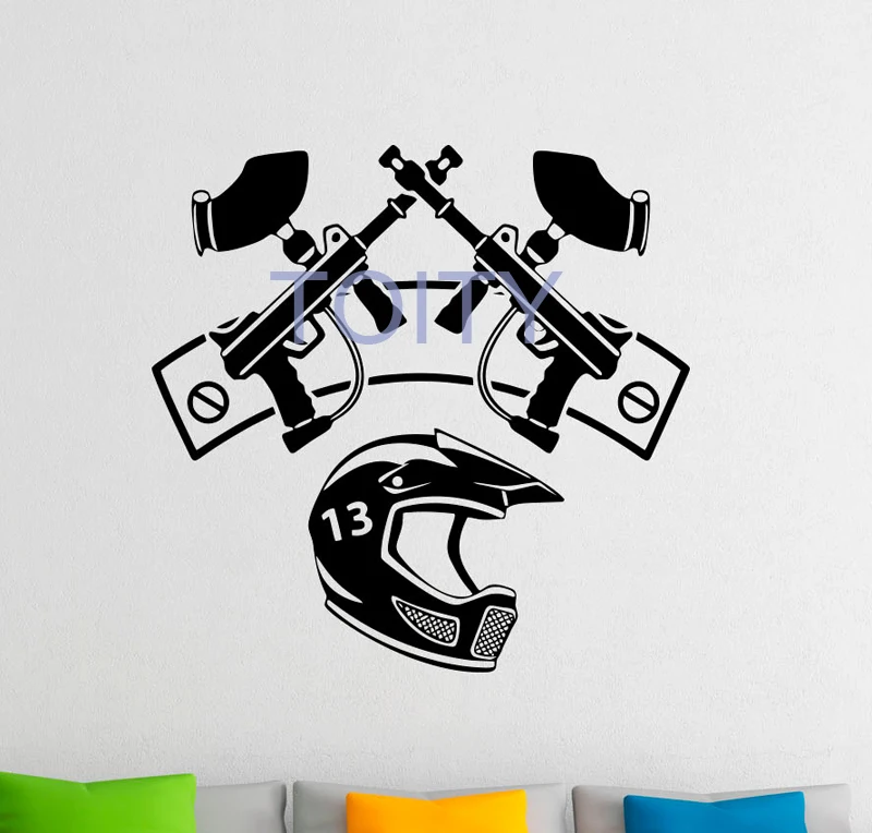 Paintball Logo Wall Decal Paintball Title Vinyl Stickers Extreme Sport
