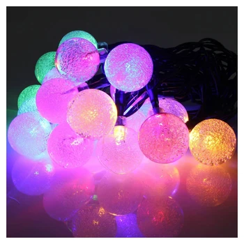 

Hot Sale 20 LED 4.8M Crystal Ball Solar Powered Outdoor Fairy String Lights for Garden Patio Fence Christmas Wedding Party