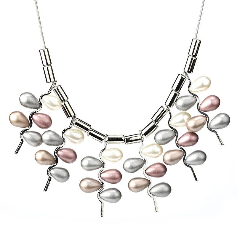 

2019 New Arrival Unique Tassel Necklaces Snake Chains Pearl Necklace Women Nickel Free Jewelry Dropshipping Collar Mujer Moda