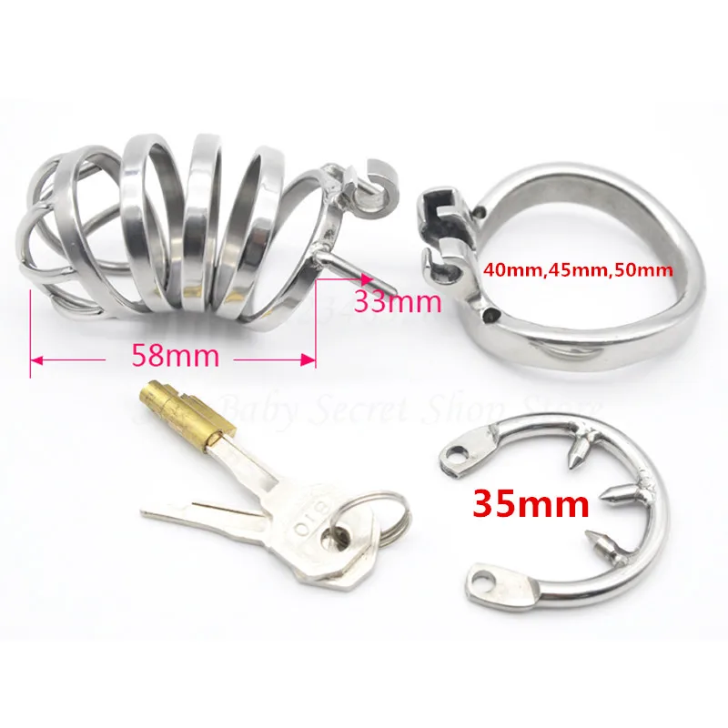Stainless Steel Stealth Lock Male Chastity Device with Anti-Shedding Ring,Cock Cage,Virginity Belt,Penis Ring Adult Game For Men