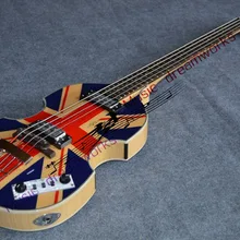 Новая китайская гитара firehawk скрипка, бас Винтаж '61' практически Английский флаг шаблон 4 струны для электрической Басс гитара левая+ правая