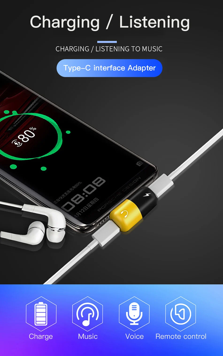 !ACCEZZ Pill Shape Adapter USB Type C For Huawei P20 Samsung S8 S9 Plus Note 8 3.5mm Jack Aux Adapter For HTC Oneplus 7 Pro Mi 9 (1)