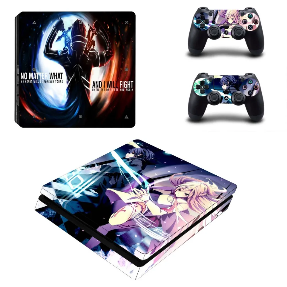 Sword Art Online виниловая наклейка PS4 Slim Skin консоль и контроллер для Sony Playstation4 тонкая
