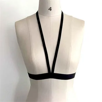 

Womens Fashion Sexy Harness Bra Bondage Lingerie Body Harness Belts Black Elastic Strappy Tops Caged Bras Bustier