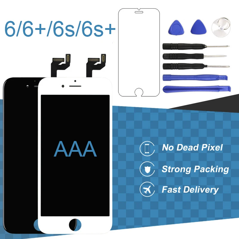 

For iPhone 6 6+ 6S 6S+ LCD Screen No Dead Pixel Panel Digitizer Assembly For iPhone 6P 6SP LCD Display Spare Parts With Tool
