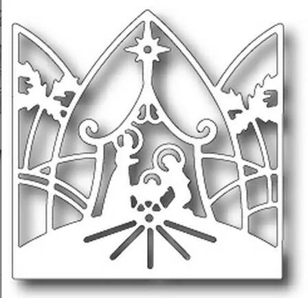 

Ufurty Handcraft Metal Cutting Dies Nativity Crown Scene Embossing Die Stencil for DIY Scrapbooking Album Card Decorative