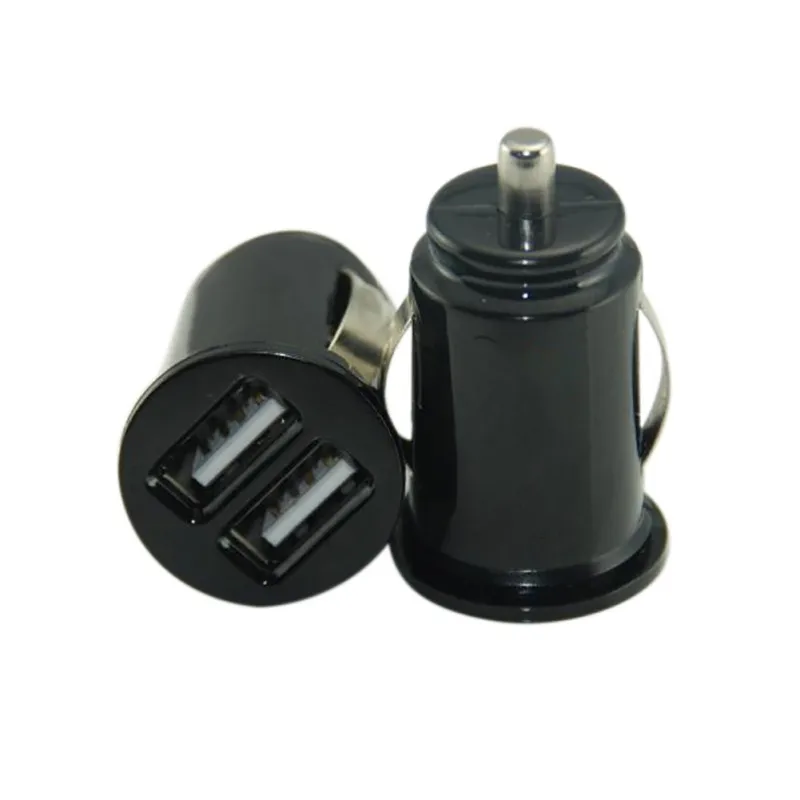 

12V Power Dual 2 Port USB Mini Bullet Car Charger Adapter for iPhone Portable Double USB Mini Car Charger