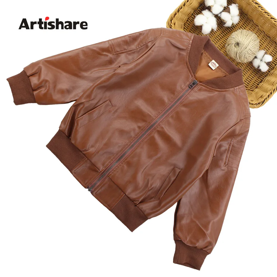 

Pu Leather Jacket For Boys Long Sleeve Jacket Boys Autumn Spring Kids Jacket Outerwear Teen Clothing For Boys 6 8 10 12 14