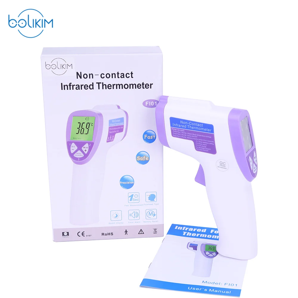 

BOLIKIM Digital Thermometer Infrared Baby Adult Forehead Non-Contact Infrared Temperature Sensor Gauge LCD Backlight Termometro